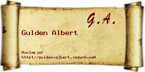 Gulden Albert névjegykártya